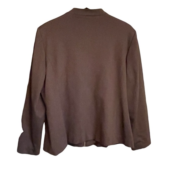 Tan Jay Autumn Spice Jacket/Blazer Size 16-Zip Up-Faux Leather Inserts NWT - Picture 3 of 9